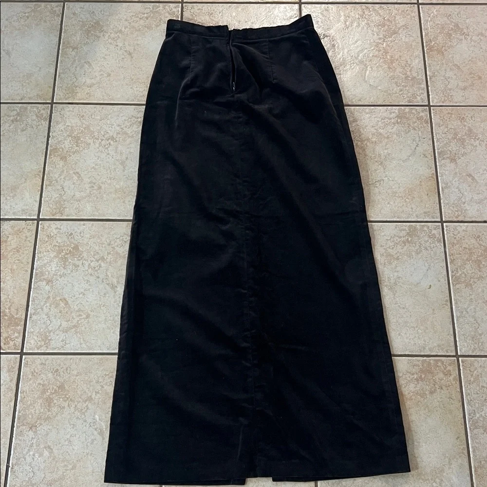 Vintage Diane Rich California‎ Elegant Black Velvet Maxi Skirt, Sz S/M